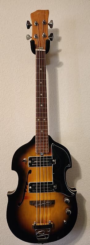 Teisco Violin Sub Short Scale Bass 1960s 1970s Sunburst Reverb