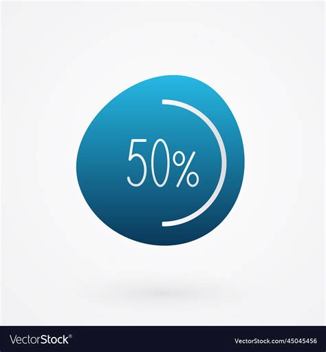 50 Percent Isolated Pie Chart Infographic Vector Image