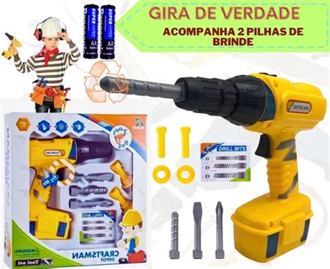 Kit Brinquedo Menino Infantil Parafusadeira Furadeira Pilha Mercadolivre