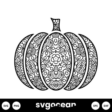 Pumpkin Mandala Svg vector for instant download - Svg Ocean — svgocean