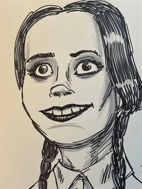 Sexy Goth Girl Wednesday Addams Horror Original Art By Frank Etsy