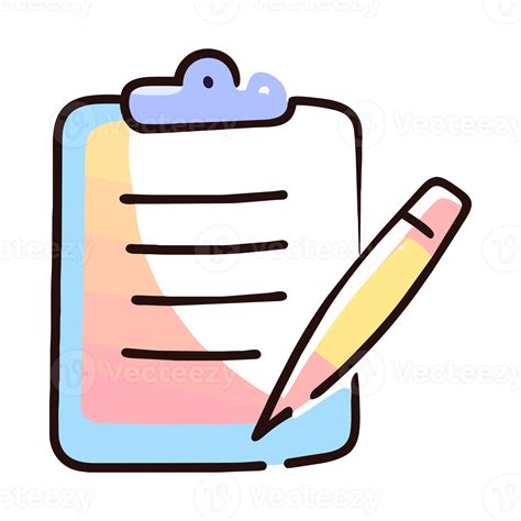 Clipboard with pen clip art idea design for school supplies clip arts