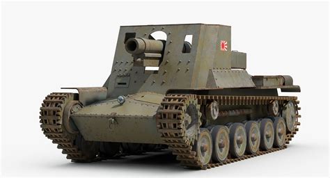 Type 4 Ho Ro Self Propelled Gun 3d Model 179 3ds Fbx Max Obj