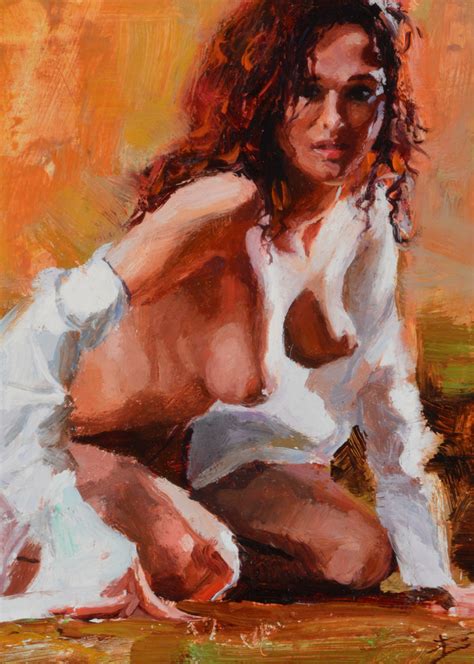 Very Small Giclee Print Of A Nude By Eric Wallis