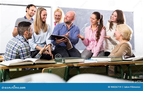 Teacher Laughing with Students Stock Image - Image of interior, lesson ...