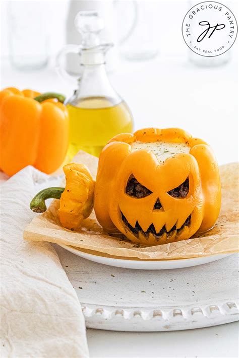 Jack O Lantern Stuffed Peppers Recipe The Gracious Pantry