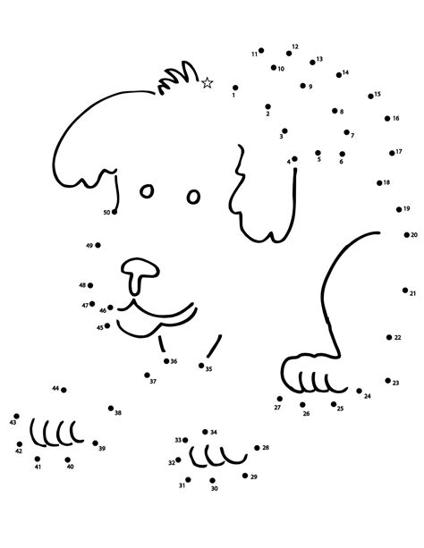 Perrito Punto A Puntos Para Colorear Imprimir E Dibujar ColoringOnly