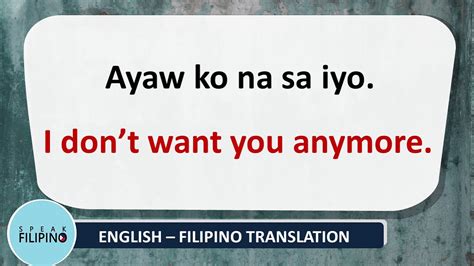 Commonly Used Filipino Phrases English Tagalog Youtube