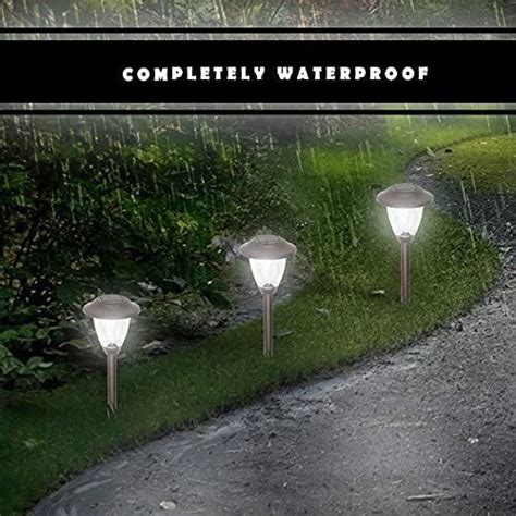 Morvat LED Stainless Steel Outdoor Pathway Solar Lights White Light 8