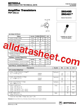 2N5401 数据表(PDF) - Motorola, Inc