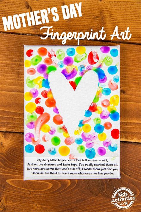 Super Easy Mothers Day Fingerprint Art Kids Can Make Mothers Day