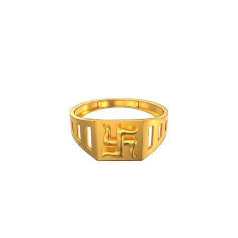 Spe Gold Sacred Swastik Carved Elegance Ring Gold Ring