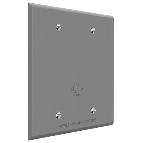 2 Gang Weatherproof Metal Blank Wall Plate ENERLITES