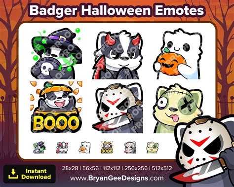 White Tiger Twitch Emotes Spooky Sip Devil Ghost Pumpkin Boo Jason