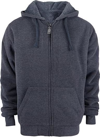 Heavyweight Full Zip Sherpa Lined Fleece Hoodies For Men With Pocket Plus Size 4x The Office