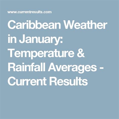 Caribbean Weather in January: Temperature & Rainfall Averages - Current ...