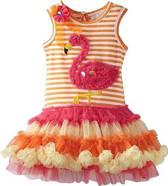 Amazon Rare Editions Baby Girls Infant Stripe Flamingo Tutu Dress