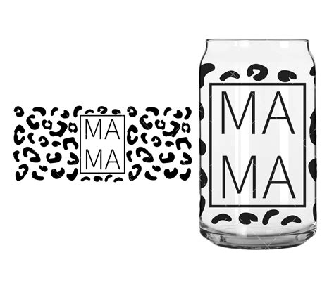 Coffee Glass Wrap Svg Png Pdf Leopard Mama Svg