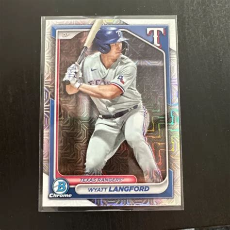 WYATT LANGFORD 2024 Bowman Chrome Mega Box Mojo Texas Rangers EUR 0 92