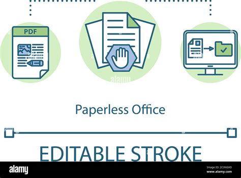 Paperless Office Concept Icon Stock Vector Image And Art Alamy