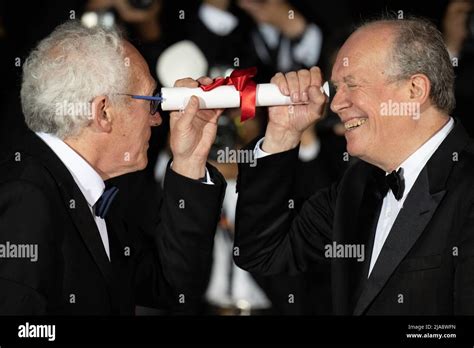 Directors Luc Dardenne And Jean Pierre Dardenne Pose With The 75e