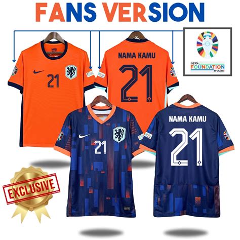 Jual Fans Jersey Belanda Euro Home Away Baju Sepak Bola Timnas