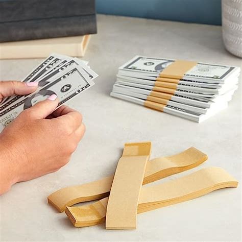 Pack Kraft Paper Money Bands For Cash Blank Self Adhesive Currency