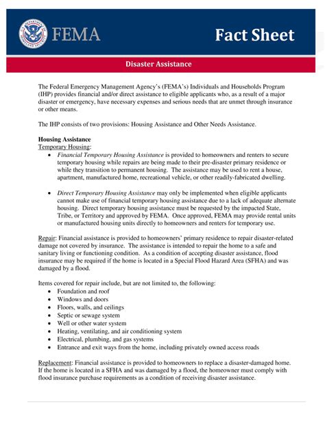 Fillable Online Fema Ihp Fact Sheet 2015 Fema Fax Email Print Pdffiller