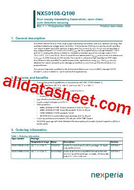 NXS0108PW Q100 Datasheet PDF Nexperia B V All Rights Reserved