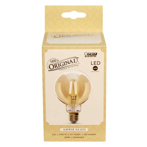 Feit Electric G25 E26 Medium Led Bulb Amber 40 Watt Equivalence 1 Pk Ace Hardware