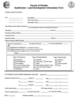 Fillable Online Wbrandywine Application Procedure For A Subdivision