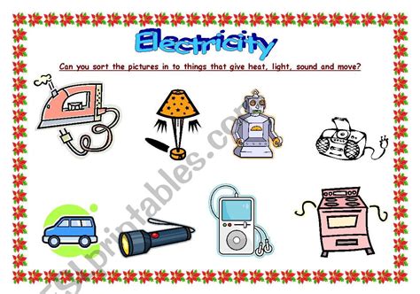 English Worksheets Electricity