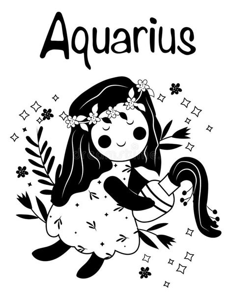 Black And White Aquarius Astrological Sign Funny Zodiac Sign With