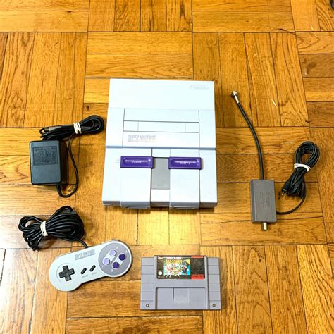 Super Nintendo Snes Original Console Oem System Set W Mario All Stars