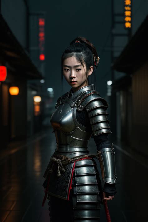 Epicrealism Prompt Asian Girl Wearing Intricate Samurai Prompthero