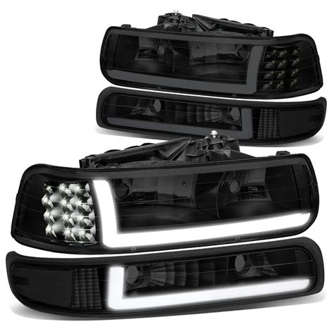 For 1999 To 2002 Chevy Silverado 2000 To 2006 Suburban 1500 2500 Tahoe Led Drl Headlight Bumper