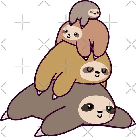 Cartoon Sloth: Stickers | Redbubble