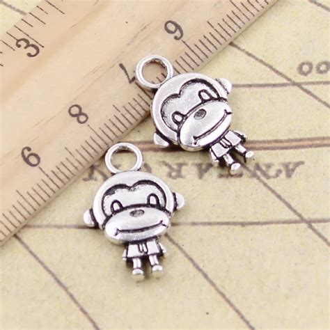 Pcs Charms Double Sides Monkey X Mm Tibetan Silver Color Pendants