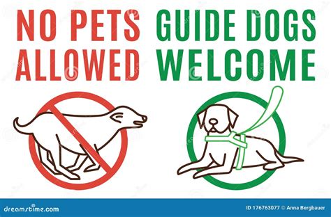 Guide Dogs Welcome Sign Stock Vector Illustration Of Disability