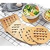 Amazon Lawei 8 Pack Bamboo Trivet Mat Set Kitchen Wood Non Slip