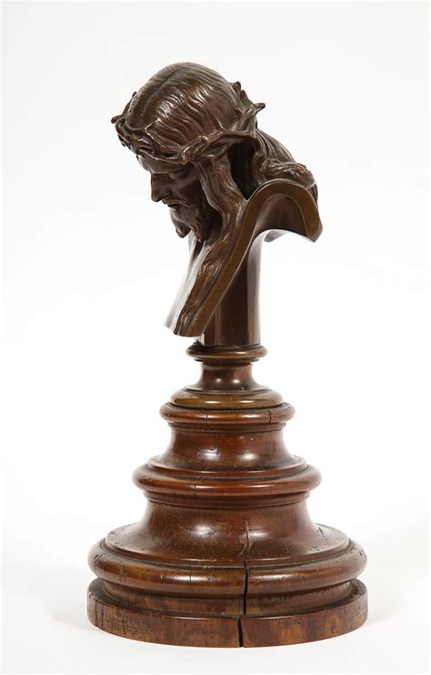 Jean Baptiste Auguste Clesinger French Bronze Bust Of Jesus Christ