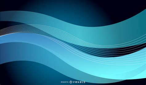 Descarga Vector De Ondas Azules Abstractas Sobre Fondo Negro Gr Fico