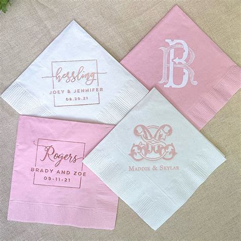 Custom Large Monogrammed Napkins Gb Design House