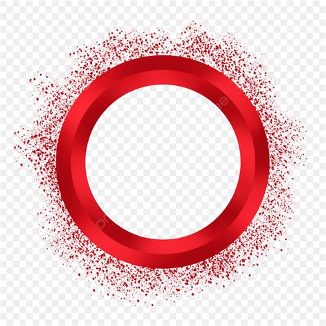 Shiny Red White Transparent Shiny Red Circle Frame Round Border