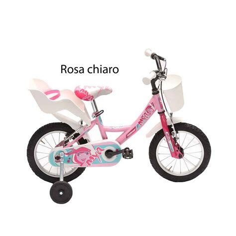 Mountain Bike Bicicletta Da Bambina 16 Pollici Rosa A Rotelle Pedali