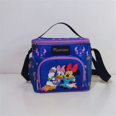 Bolsa Térmica Personalizada Estampa Minnie e Margarida Azul