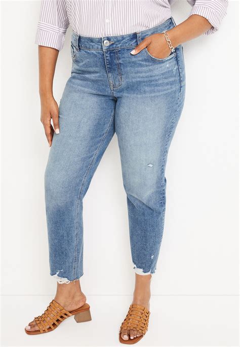 Plus Size m jeans by maurices™ Slim Straight Ankle High Rise Jean