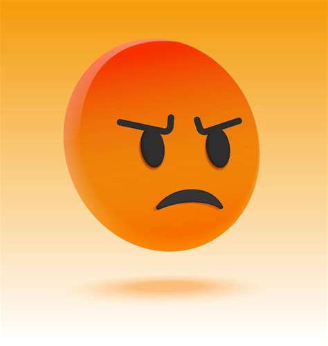 Premium Vector Angry Face Emoji 3d Vector