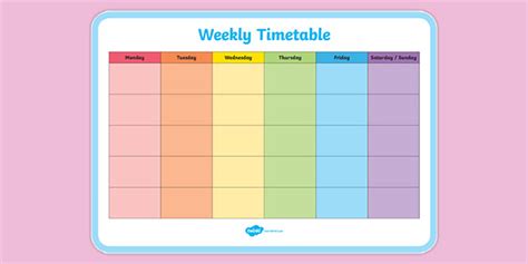 Weekly Timetable (Teacher-Made)