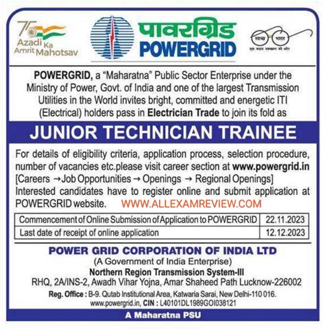 Pgcil Junior Technical Trainee Recruitment All Exam Review